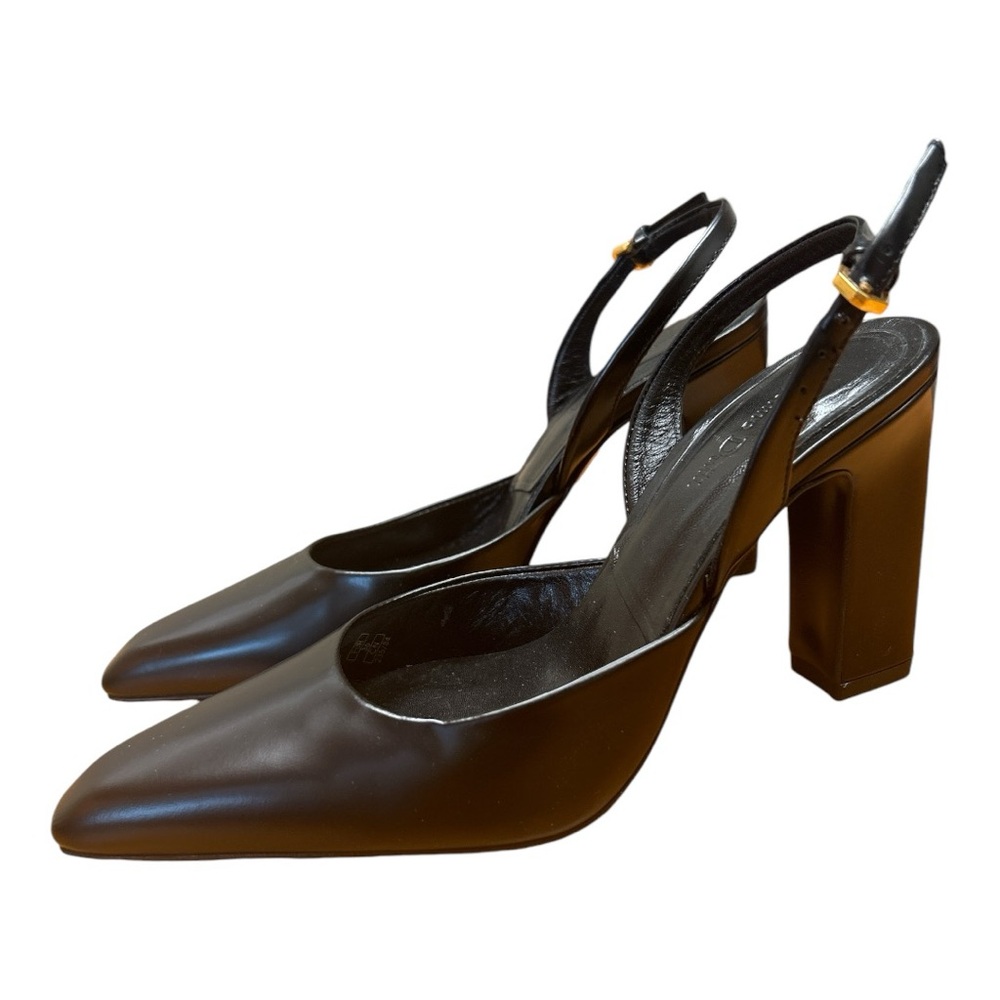 Massimo Dutti Leather Heels Black 36